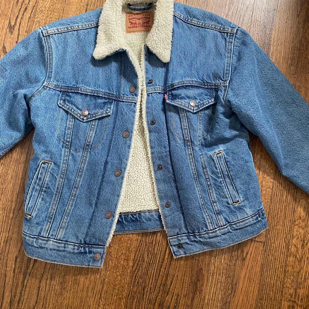 Levi's Blue Jean Jacket with Cream Lining